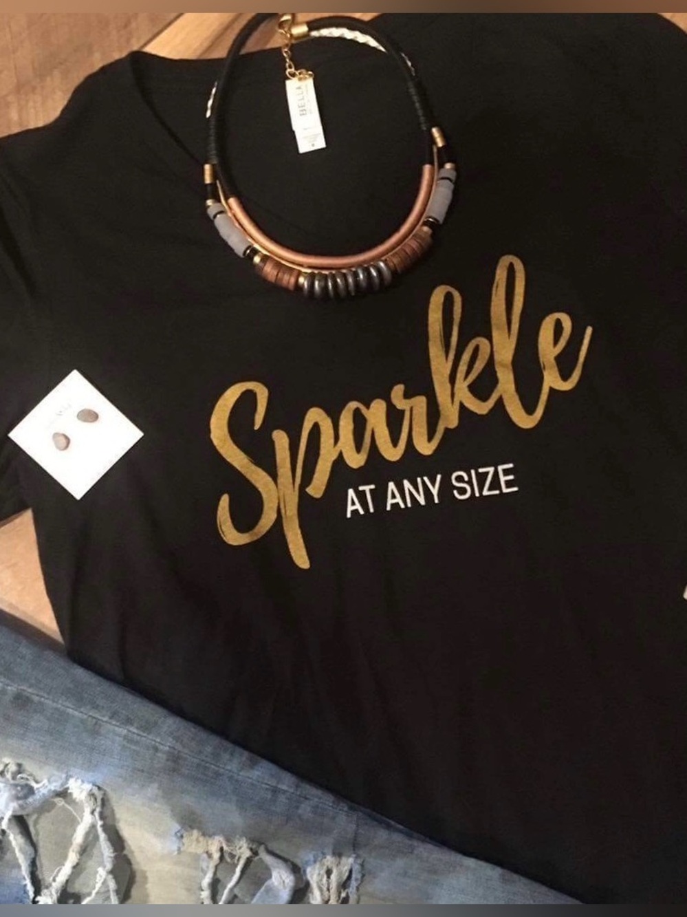 NWOT Sparkle ✨ at any size Tee v-neck
